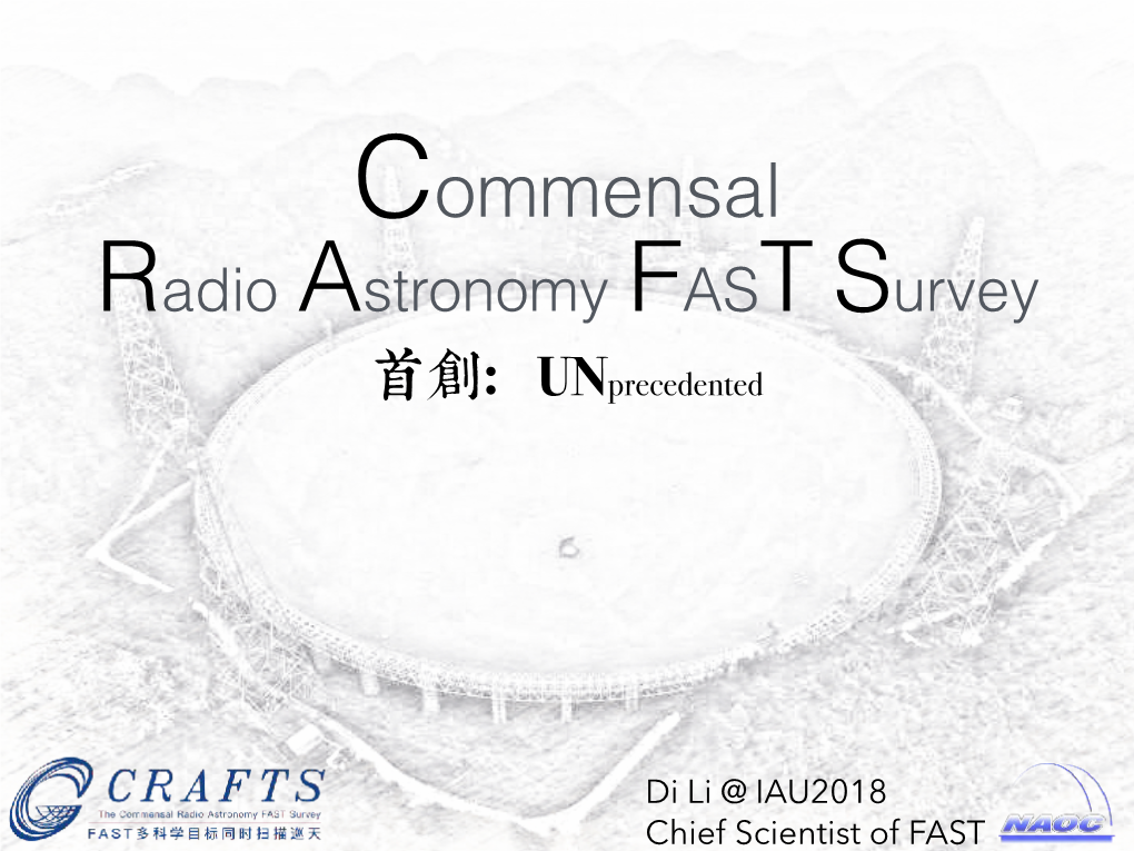 A Commensal Radio Astronomy FAST Survey (CRAFTS)