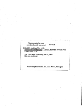 BERGEN, Madelyn Ute, 1940- the SACHSENSPIEGEL; a PRELIMINARY STUDY for a TRANSLATION. the Ohio State University, Ph.D,, 1966 History, Medieval