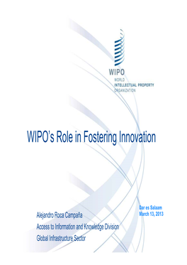 WIPO's Role in Fostering Innovation
