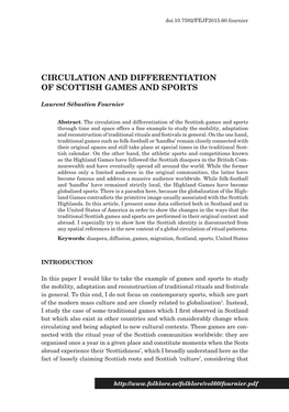 Circulation and Differentiation of Scottish Games and Sports