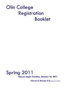 Olin College Registration Booklet Spring 2011
