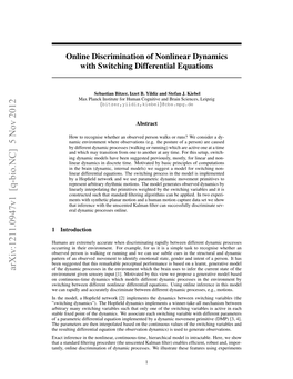 Online Discrimination of Nonlinear Dynamics with Switching Differential Equations