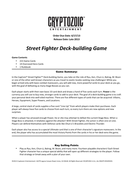 Street Fighter Deck Building Game Solicitation