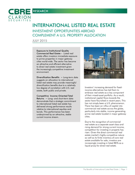 International Listed Real Estate Whitepaper July 2015.Indd