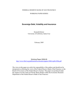 Sovereign Debt, Volatility, and Insurance