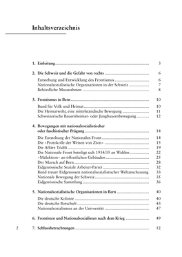 Frontismus Und Nationalsozialismus in Der Stadt Bern Viel Lärm, Aber Wenig Erfolg