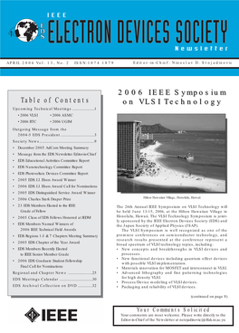 Table of Contents 2006 IEEE Symposium on VLSI Technology
