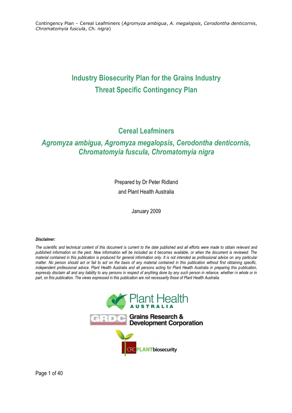 Leaf Miner Species CP