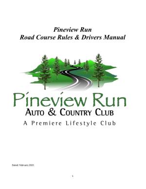 Pineview Run Road Course Rules & Drivers Manual