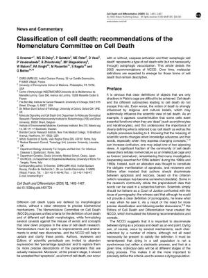 Classification of Cell Death