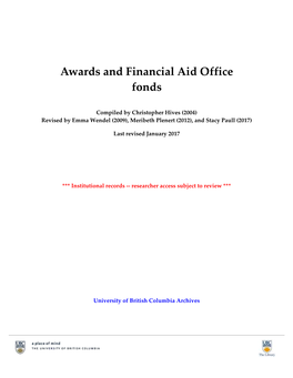 Awards and Financial Aid Office Fonds