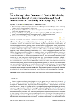 Delimitating Urban Commercial Central Districts by Combining Kernel Density Estimation and Road Intersections: a Case Study in Nanjing City, China