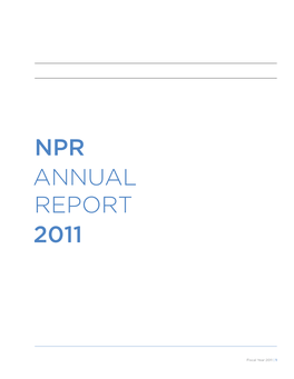 Npr Annual Report 2011