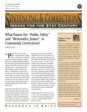 "Restorative Justice" in Community Corrections?