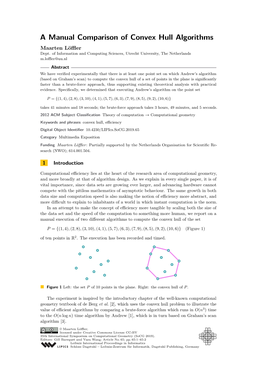 A Manual Comparison of Convex Hull Algorithms Maarten Löﬄer Dept