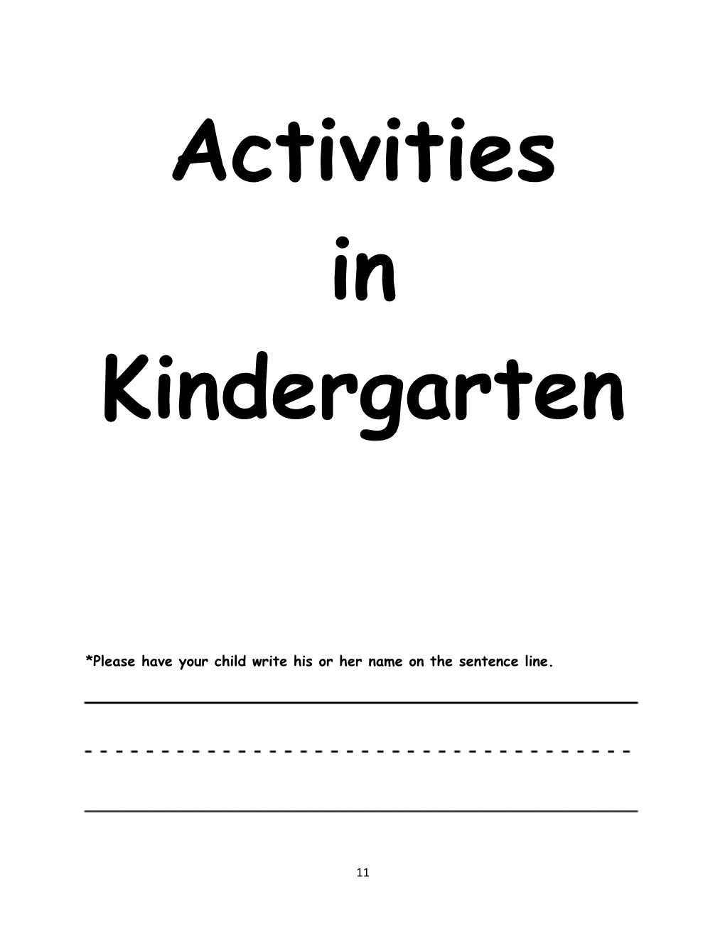 Activities in Kindergarten