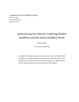 Spiritualizing the Internet: Exploring Modern Buddhism and the Online Buddhist World