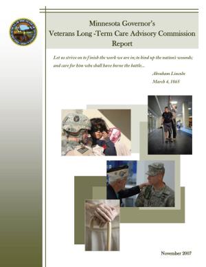 Minnesota Governor's Veterans Long-Term Care Advisory