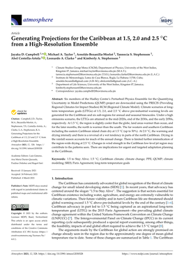 Generating Projections for the Caribbean at 1.5, 2.0 and 2.5 C