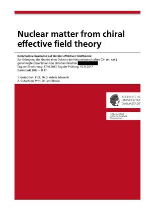Nuclear Matter from Chiral Effective Field Theory