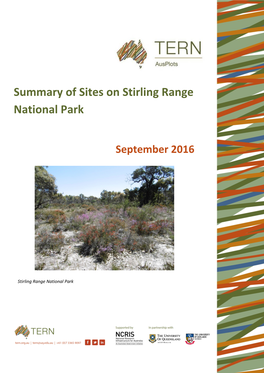 Summary of Sites on Stirling Range National Park