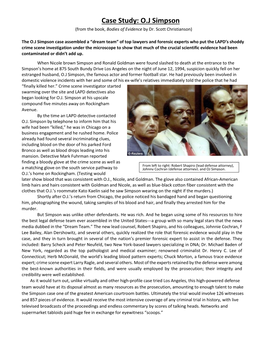 Case Study: O.J Simpson (From the Book, Bodies of Evidence by Dr