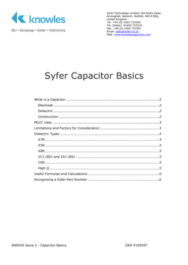 Syfer Capacitor Basics