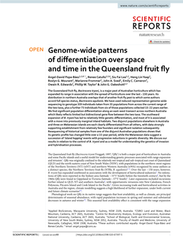 Genome-Wide Patterns of Differentiation Over Space and Time