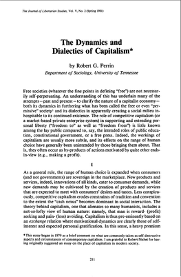 The Dynamics and Dialectics of Capitalism*