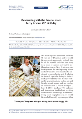 Terry Erwin's 75Th Birthday