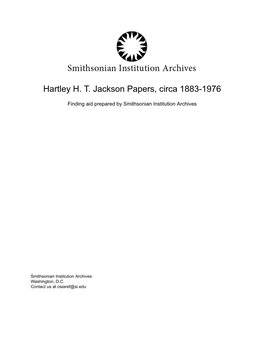 Hartley H. T. Jackson Papers, Circa 1883-1976
