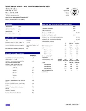 ABA Standard 509 Information Report