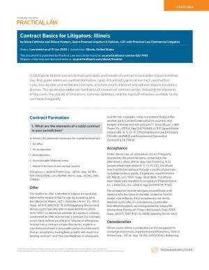 Contract Basics for Litigators: Illinois by Diane Cafferata and Allison Huebert, Quinn Emanuel Urquhart & Sullivan, LLP, with Practical Law Commercial Litigation