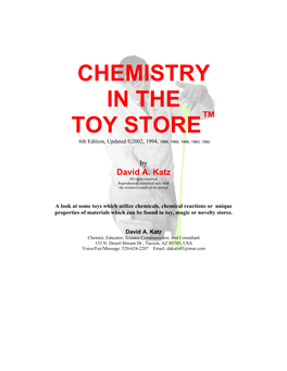 Chemistry in the Toy Store