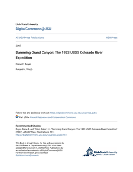 Damming Grand Canyon: the 1923 USGS Colorado River Expedition