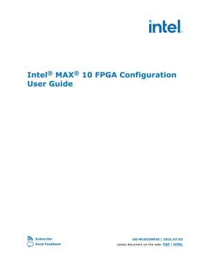 Intel® MAX® 10 FPGA Configuration User Guide