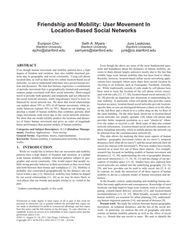 Friendship and Mobility: User Movement in Location-Based Social Networks
