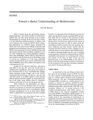 Toward a Better Understanding of Methotrexate