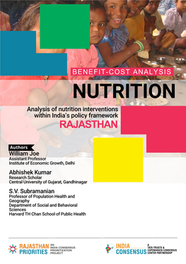 NUTRITION Analysis of Nutrition Interventions Within India’S Policy Framework RAJASTHAN