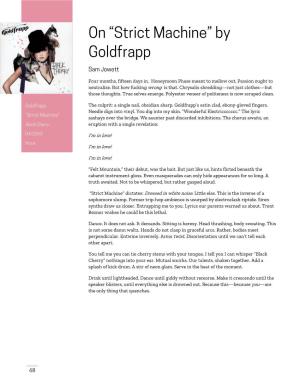 On “Strict Machine” by Goldfrapp