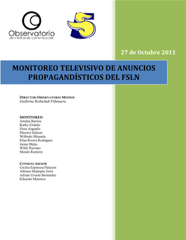 Monitoreo Televisivo De Anuncios Propagandísticos Del Fsln