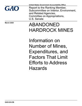 Gao-20-238, Abandoned Hardrock Mines