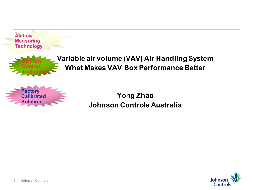 Variable Air Volume (VAV) Air Handling System Control What Makes VAV Box Performance Better Technology