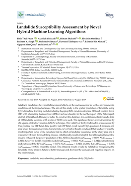 Landslide Susceptibility Assessment by Novel Hybrid Machine Learning Algorithms