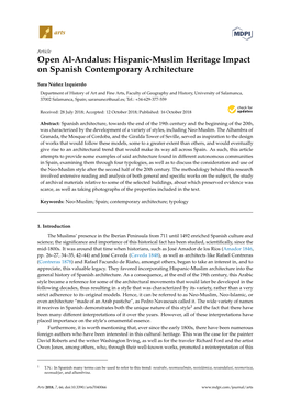 Hispanic-Muslim Heritage Impact on Spanish Contemporary Architecture