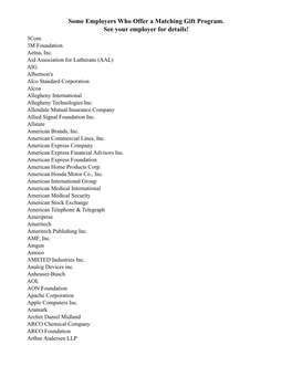 List of Matching Companies