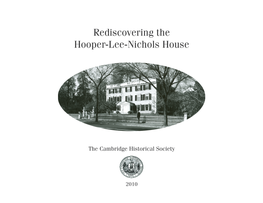 Rediscovering the Hooper-Lee-Nichols House