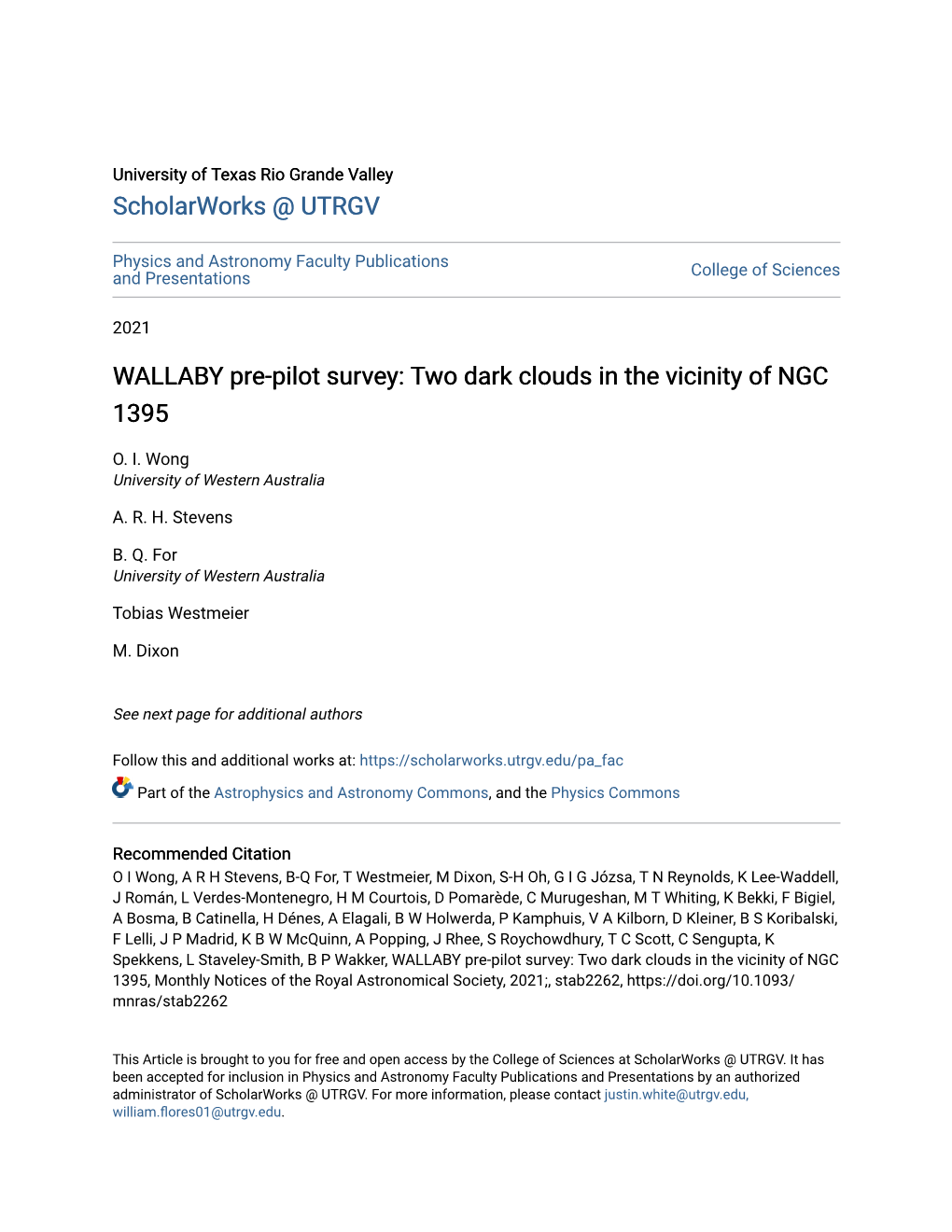 WALLABY Pre-Pilot Survey: Two Dark Clouds in the Vicinity of NGC 1395