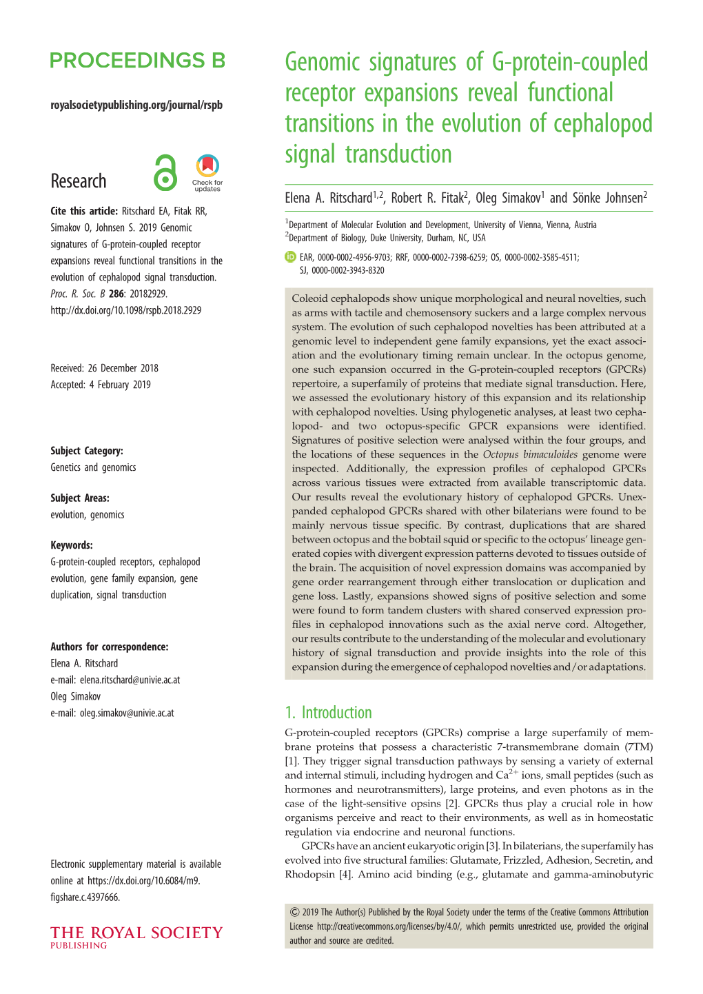 Genomic Signatures of G-Protein-Coupled Receptor