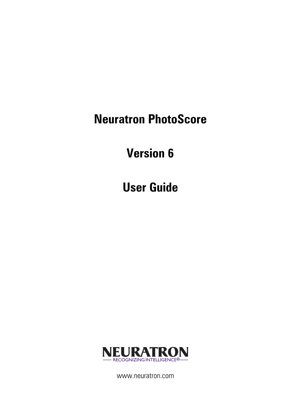 Neuratron Photoscore Manual